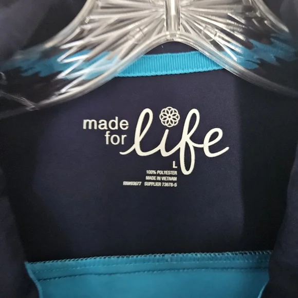 Made For Life Torquoise Athletic Jacket Size L - Picture 5 of 10